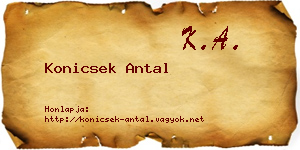 Konicsek Antal névjegykártya